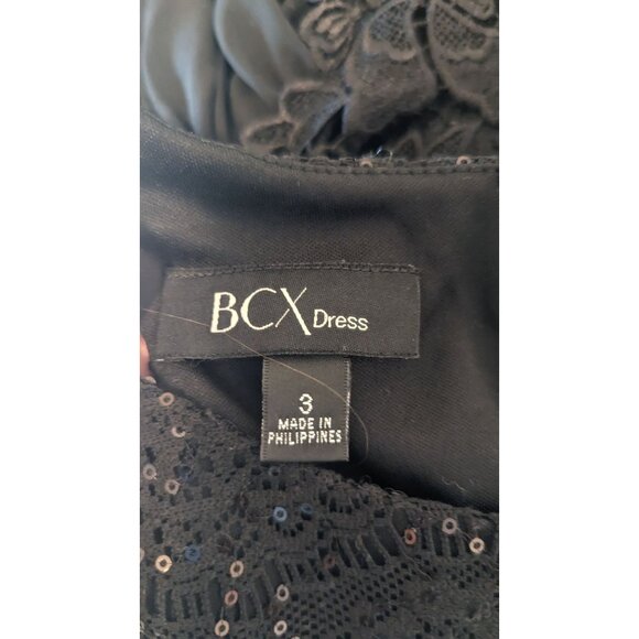 BCX Cocktail Dress Black Sleeveless with sequins size 3 - Picture 5 of 6
